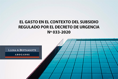 EL GASTO EN EL CONTEXTO DEL SUBSIDIO REGULADO POR EL DECRETO DE URGENCIA Nº 033-2020