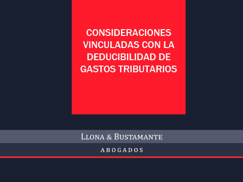 Webinar: Consideraciones vinculadas con la deducibilidad de gastos tributarios